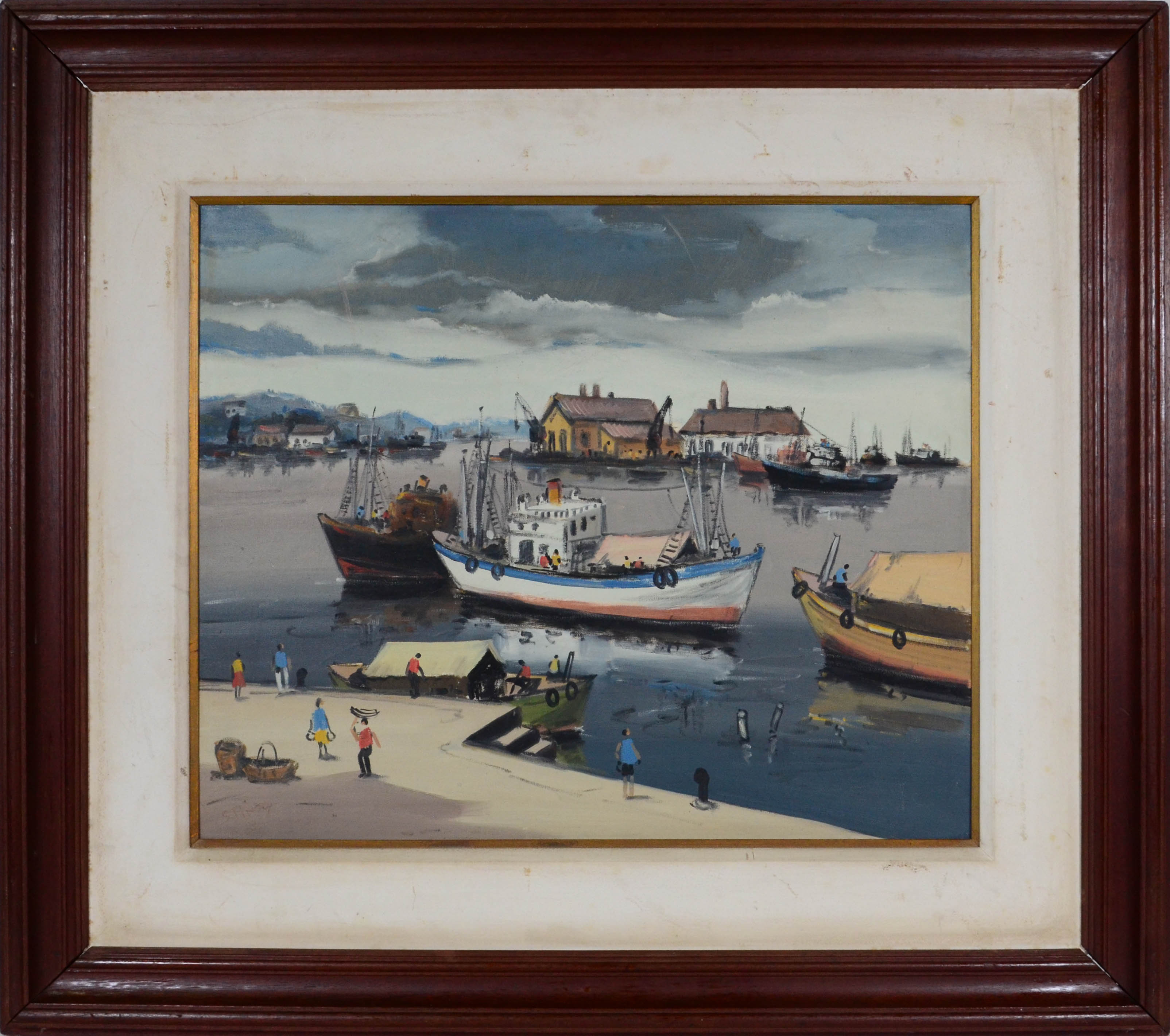 Sylvio Pinto (1918-1997), Marinha com barcos - foto 1 de 3