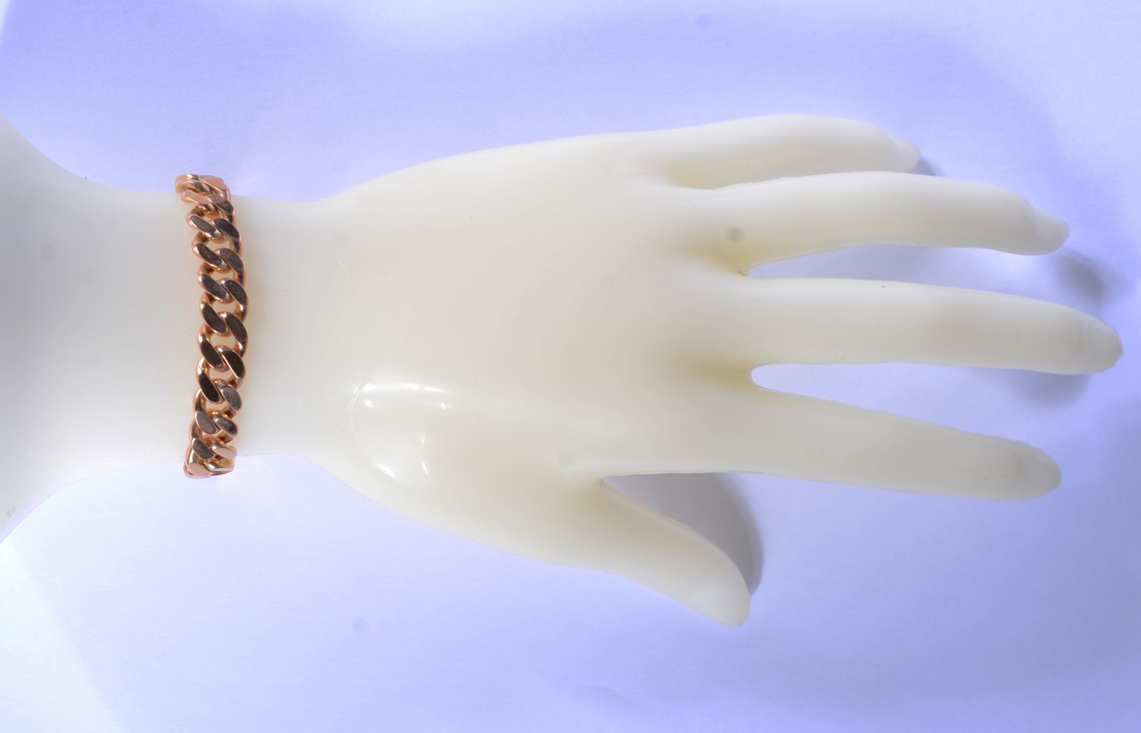 Pulseira de elos batidos de ouro 18 k. (Por motivos de segurança a... - foto 6 de 6