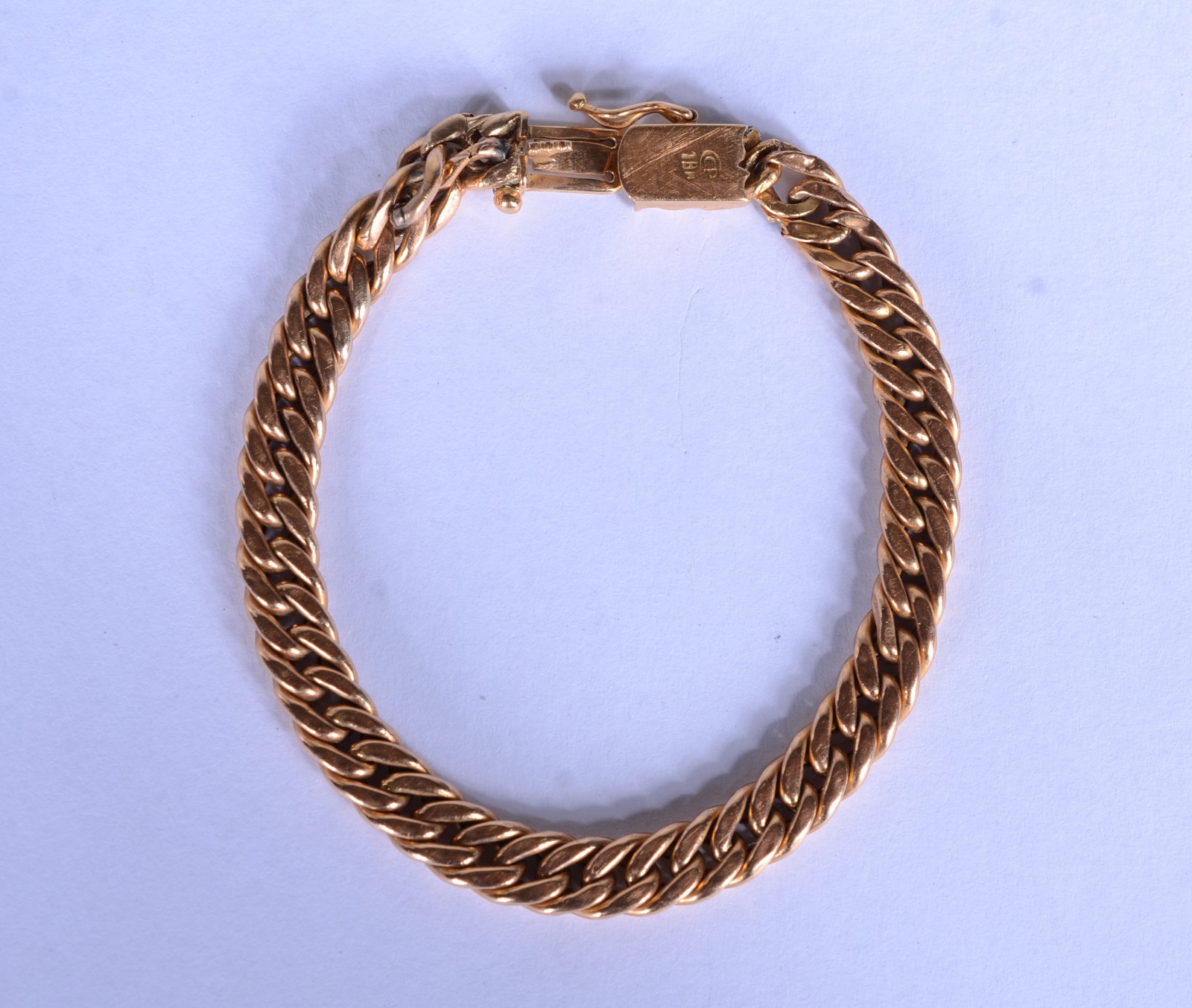 Pequena pulseira de ouro 18 k., elós batidos. (Por motivos de... - foto 2 de 7