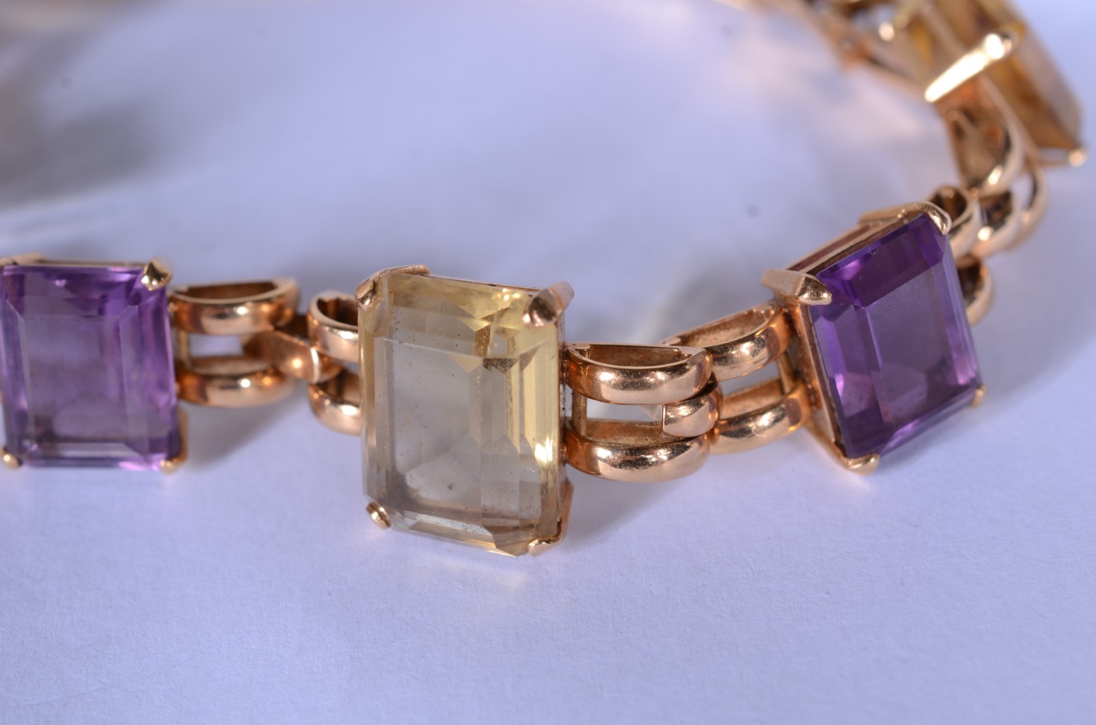 Pulseira de ouro 16 k., pedras brasileiras. (Por motivos de segurança... - foto 1 de 7