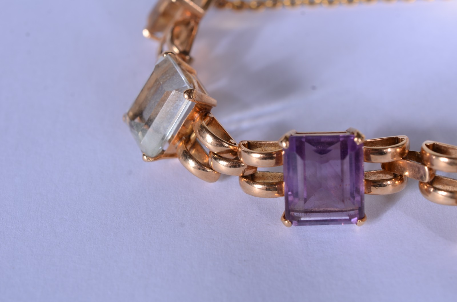 Pulseira de ouro 16 k., pedras brasileiras. (Por motivos de segurança... - foto 2 de 7