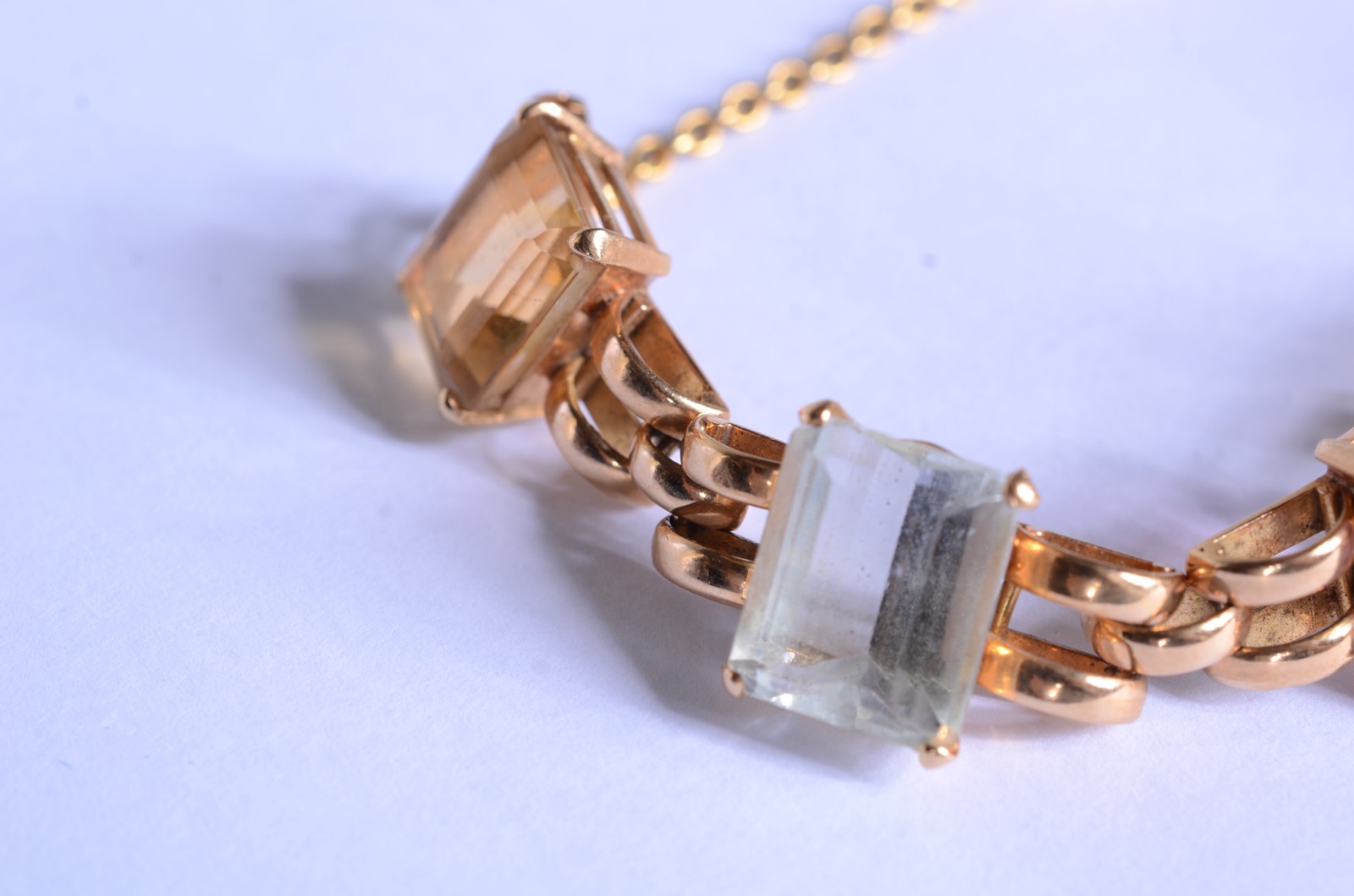 Pulseira de ouro 16 k., pedras brasileiras. (Por motivos de segurança... - foto 3 de 7