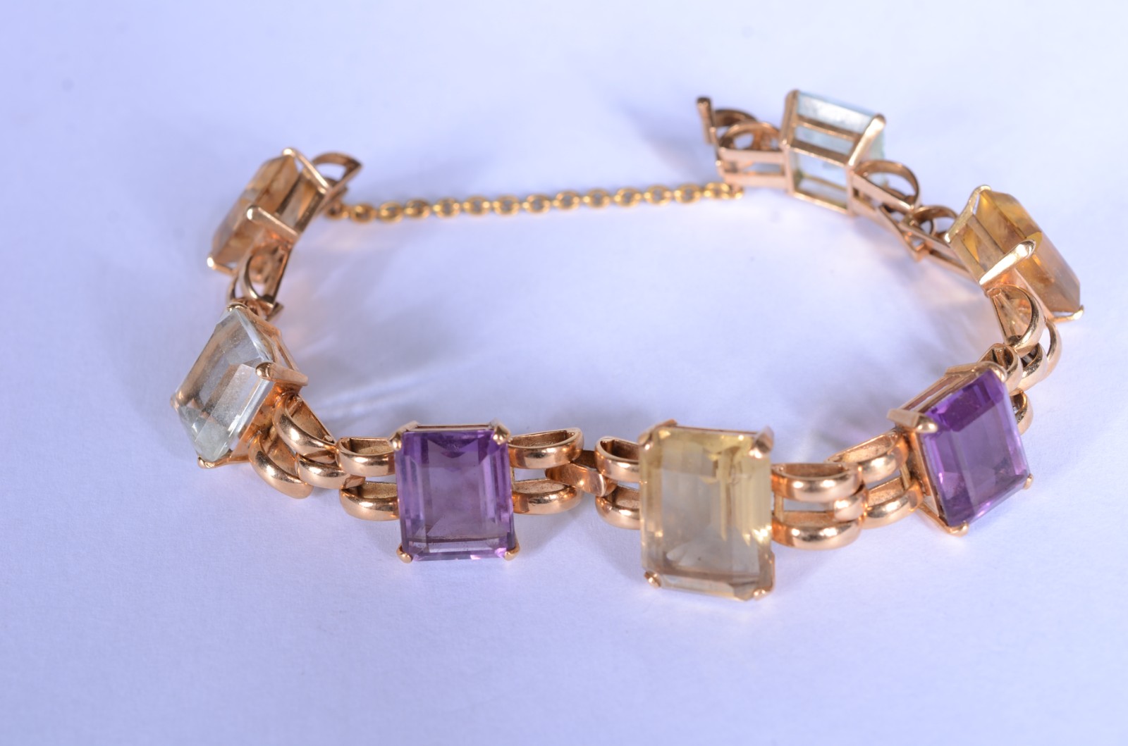 Pulseira de ouro 16 k., pedras brasileiras. (Por motivos de segurança... - foto 4 de 7