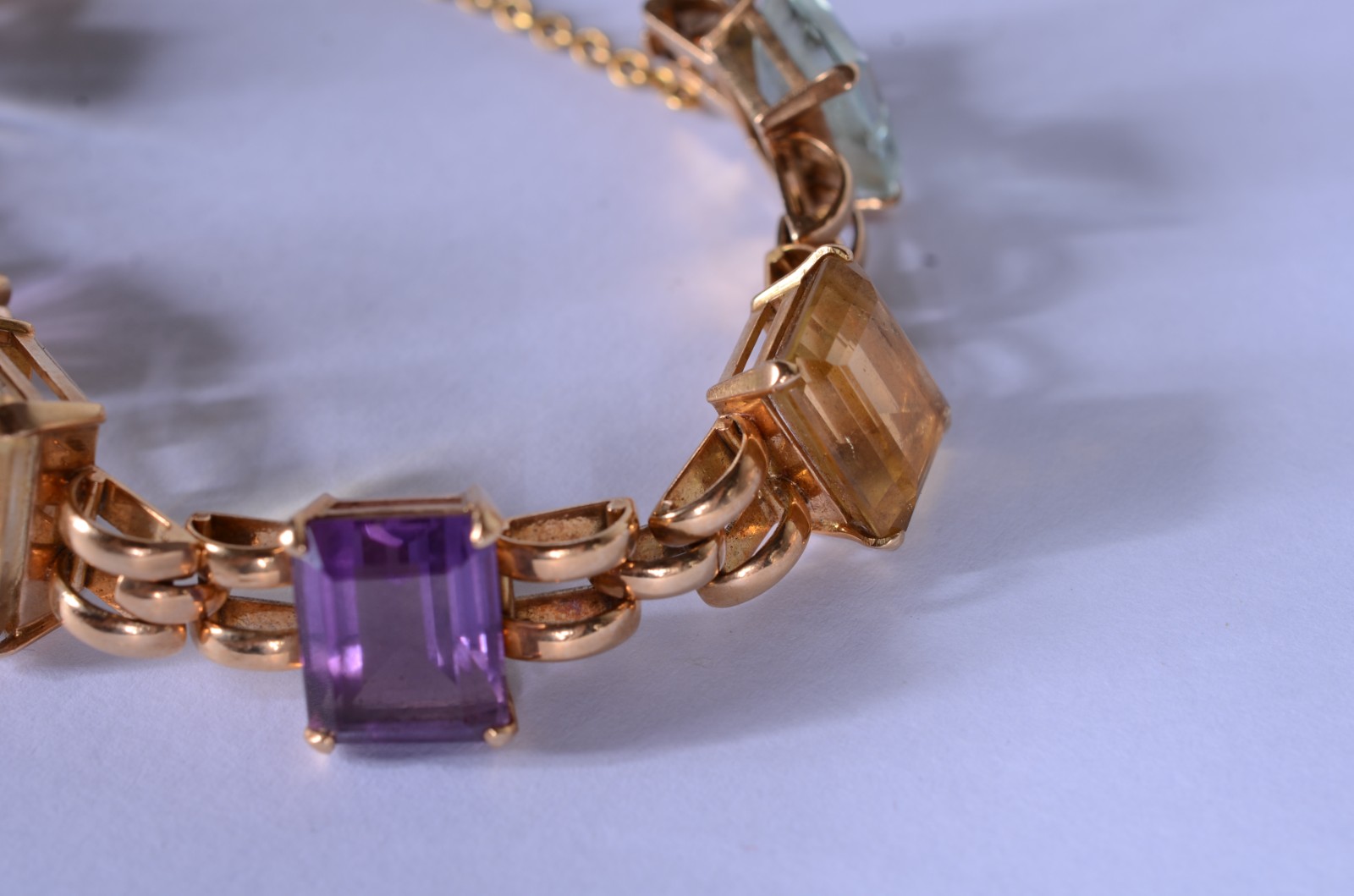 Pulseira de ouro 16 k., pedras brasileiras. (Por motivos de segurança... - foto 5 de 7