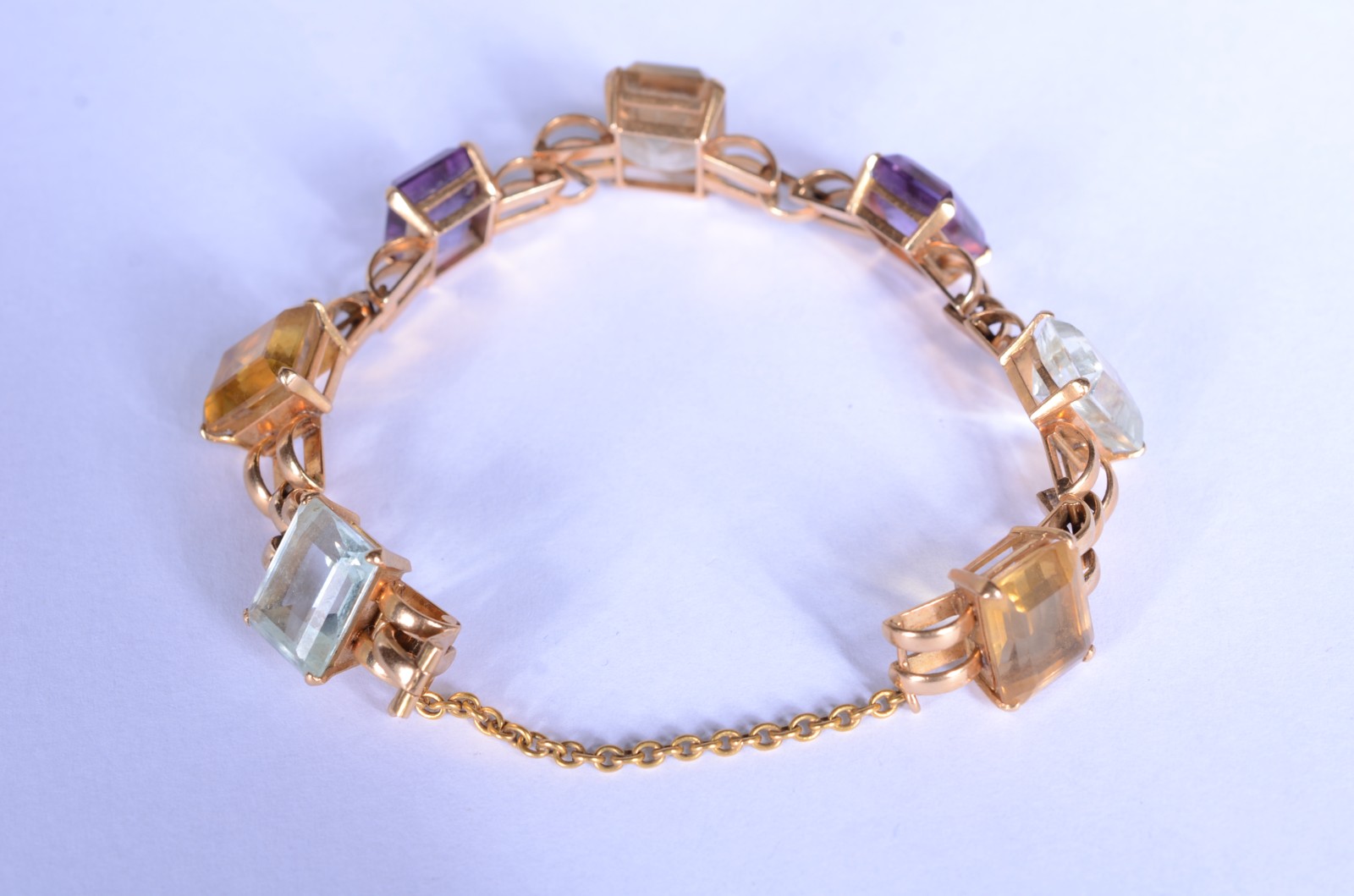 Pulseira de ouro 16 k., pedras brasileiras. (Por motivos de segurança... - foto 7 de 7