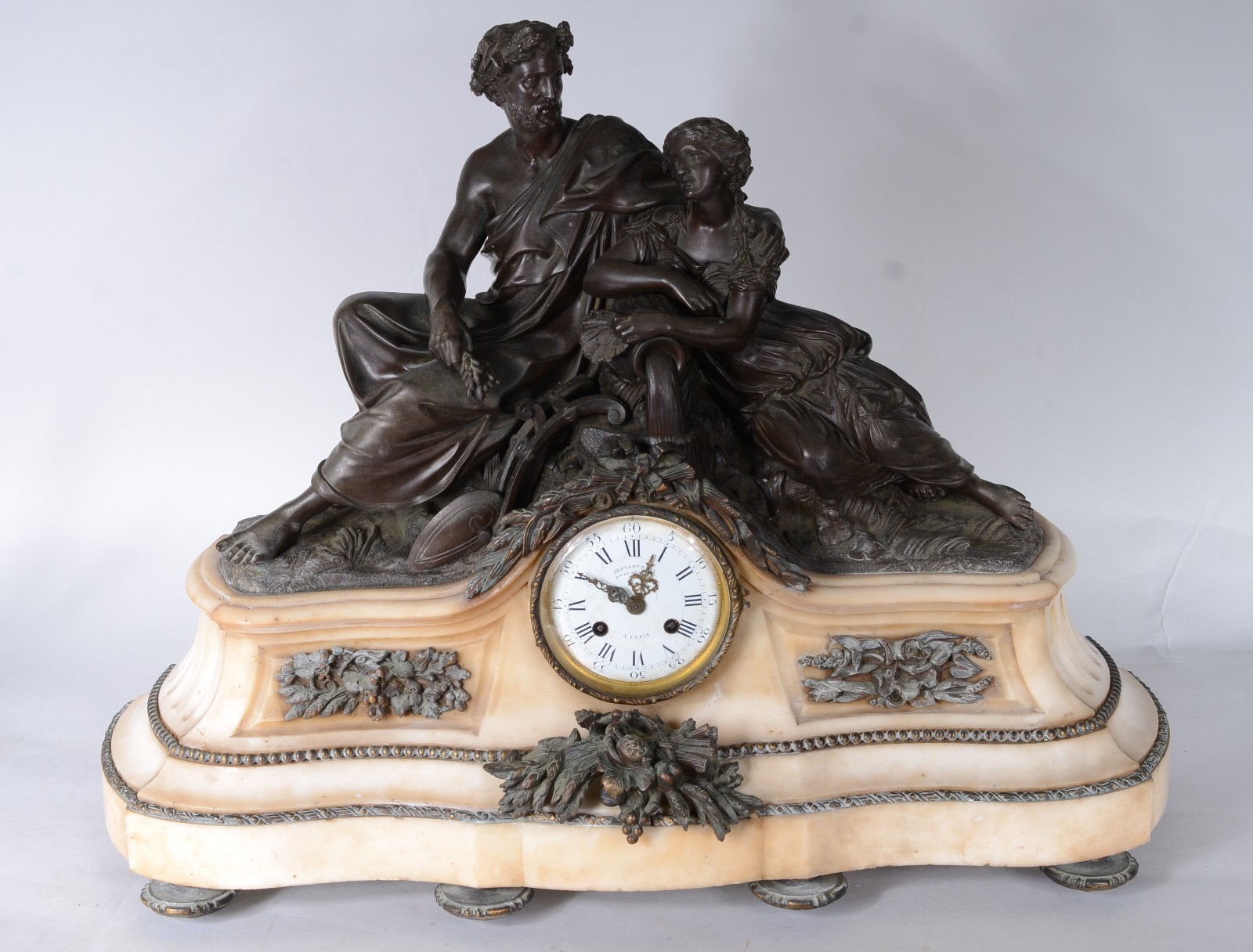 Relógio Frances século XIX com escultura em bronze Neoclássica... - foto 1 de 11