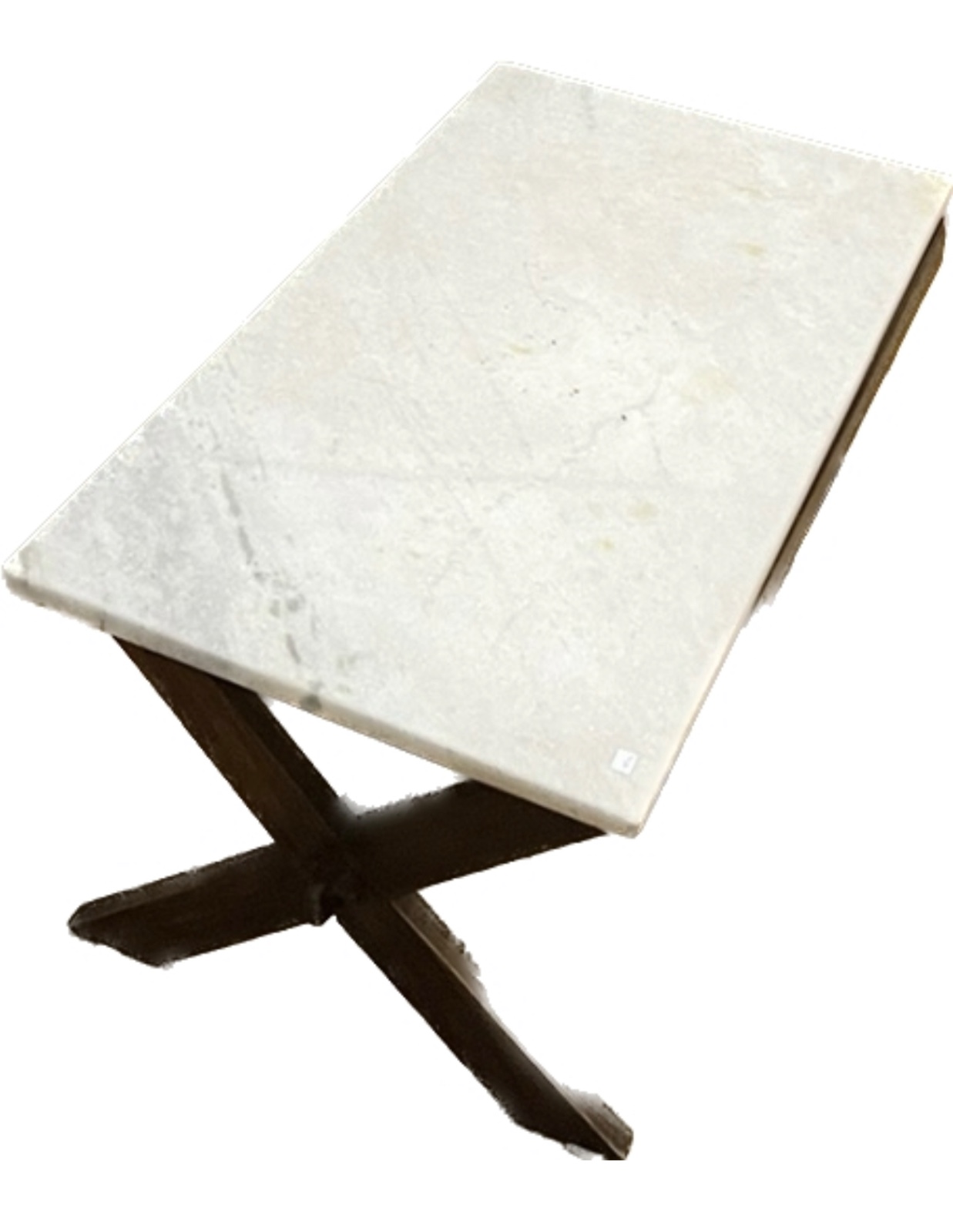 Mesa de centro de madeira nobre com mármore branco - foto 1 de 3