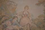 Gobelin frances com motivo de cena campestre. - Gobelin frances com motivo de cena campestre.