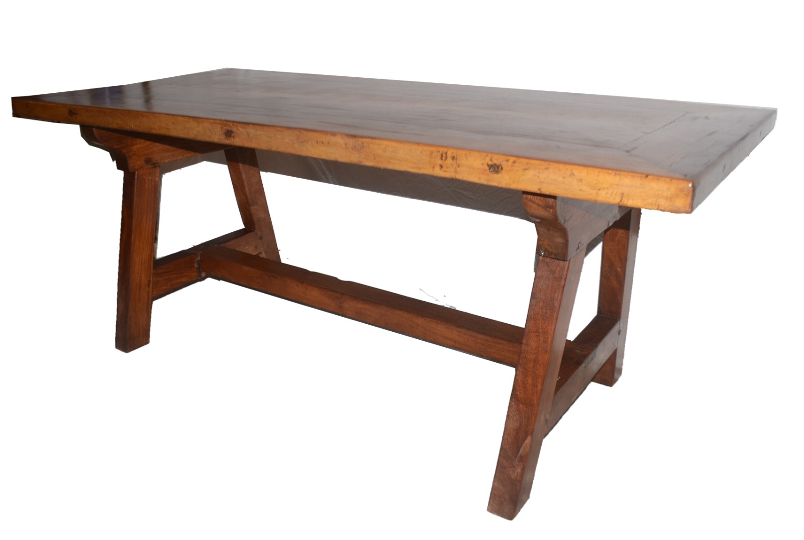 Mesa de jantar de madeira clara, estilo colonial brasileiro... - foto 1 de 2