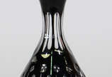 Licoreira de cristal lapidado  doublé  preto  - Licoreira de cristal lapidado  doublé  preto 