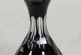 Licoreira de cristal lapidado  doublé  preto  - Licoreira de cristal lapidado  doublé  preto 