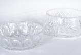 Duas fruteiras de cristal tcheco lapidado. - Duas fruteiras de cristal tcheco lapidado.