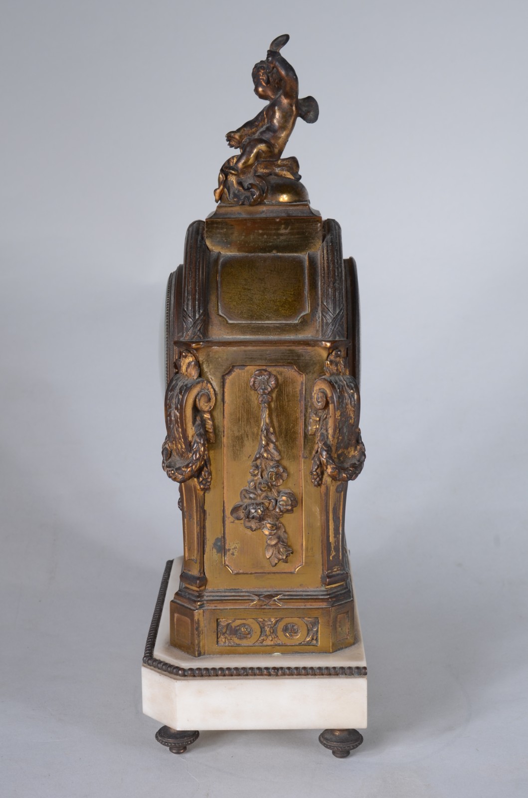 Relógio de mesa de bronze francês "Chardon" encimado por figura de... - foto 5 de 9