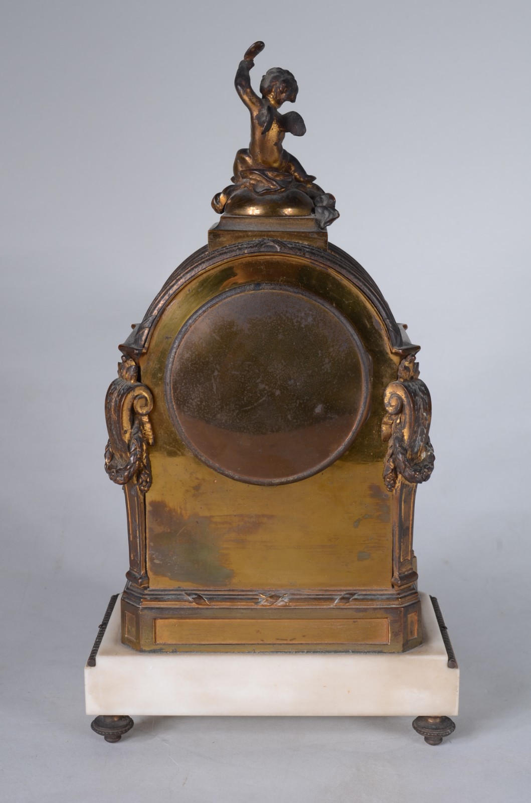 Relógio de mesa de bronze francês "Chardon" encimado por figura de... - foto 6 de 9
