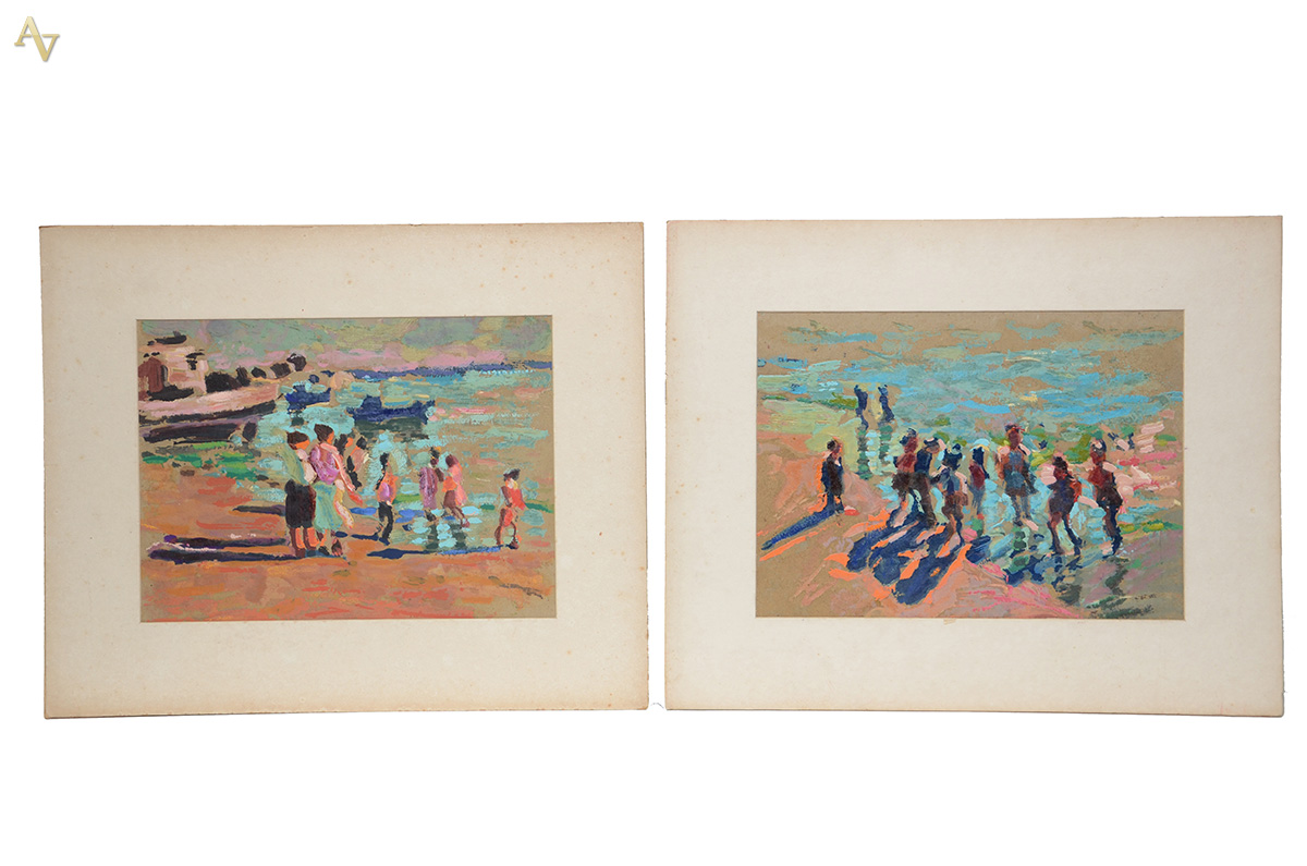  Sérgio Telles (1936-2022), Figuras na praia - foto 1 de 2