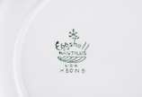 Aparelho de jantar de faiança americana "Eggshe... - Aparelho de jantar de faiança americana "Eggshel Nautilus", composto de: 24 pratos rasos (1 lascado), 12 pratos fundos, 12 pratos de sobremesa, ...