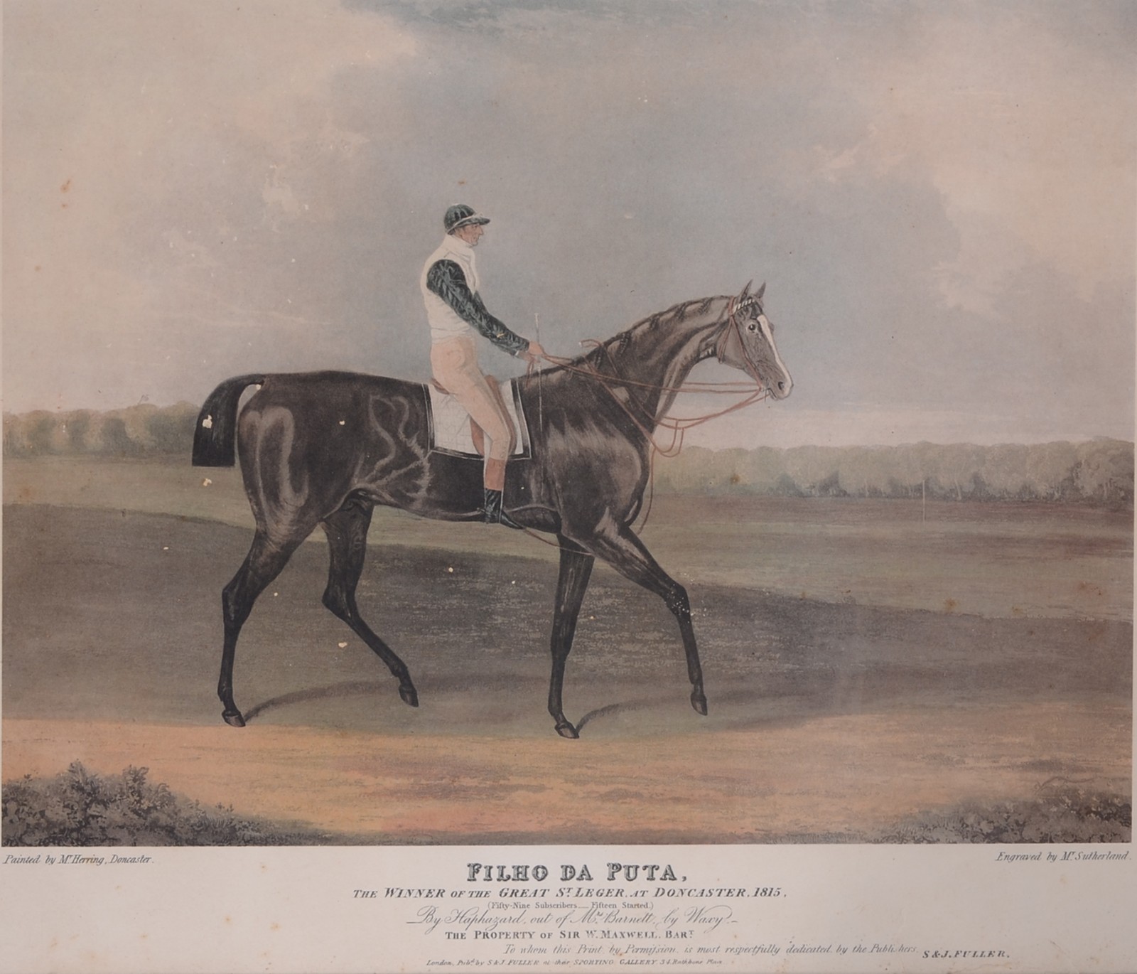 Gravura do cavalo ingles "Filho da Puta". Pequenos desgastes e pontos... - foto 1 de 6