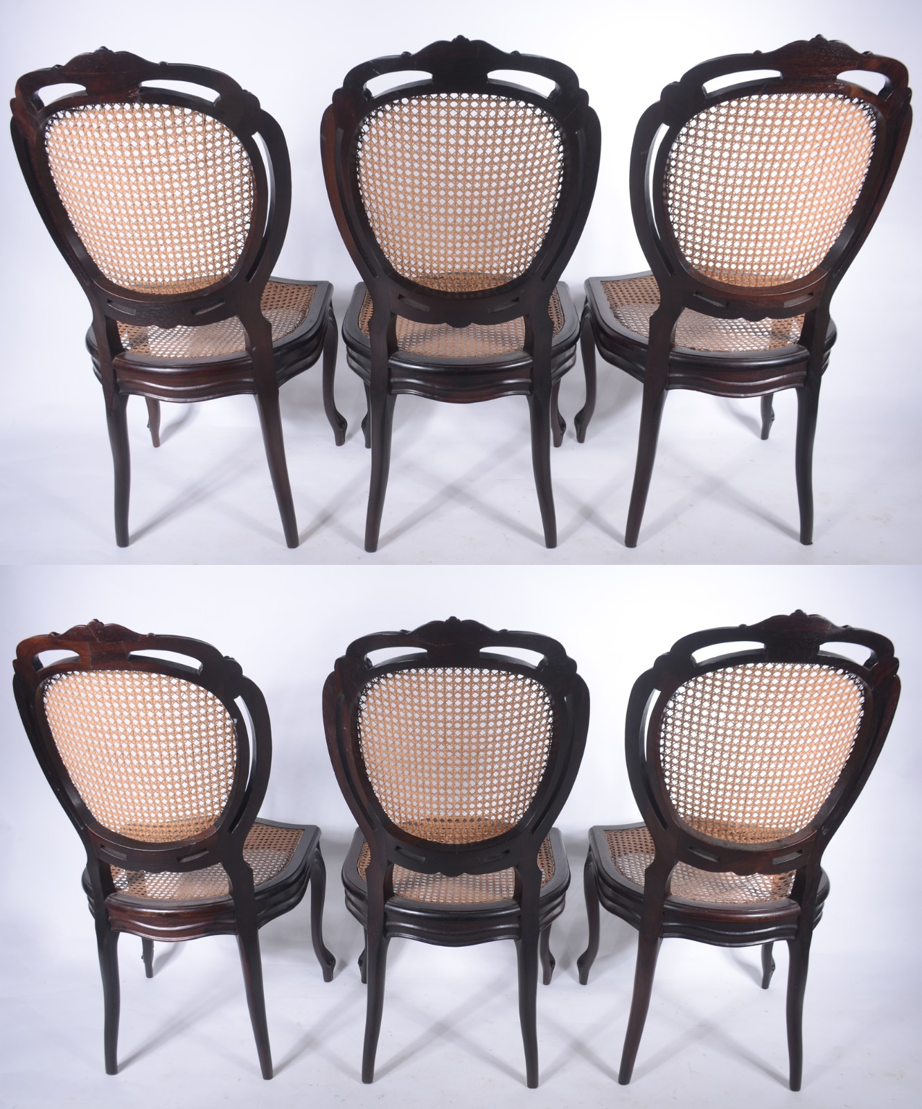 Conjunto com 6 cadeiras de jacarandá modelo "medalhão duplo"... - foto 3 de 11