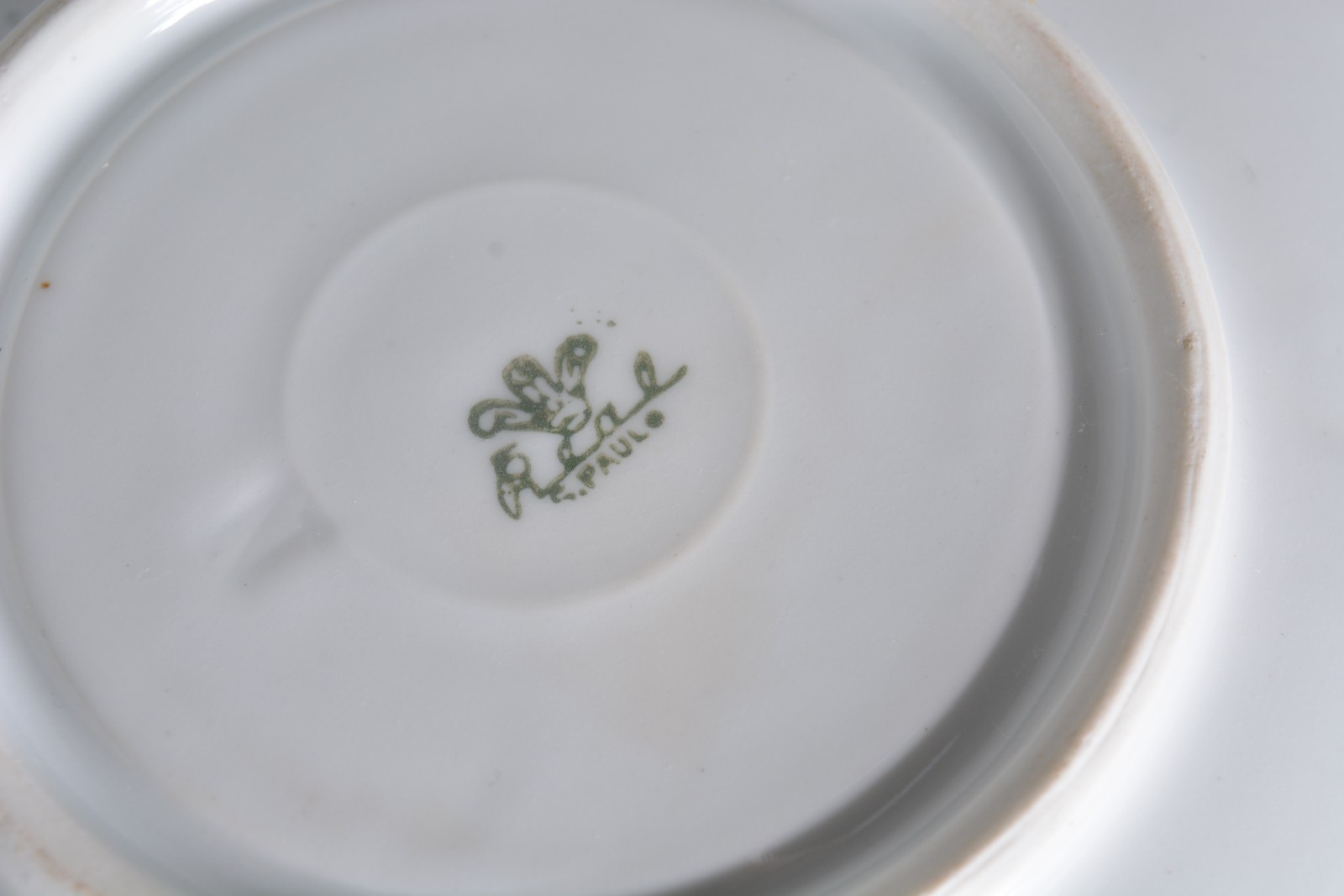 Serviço para chá de porcelana Real, fundo branco e tarja azul com... - foto 9 de 9