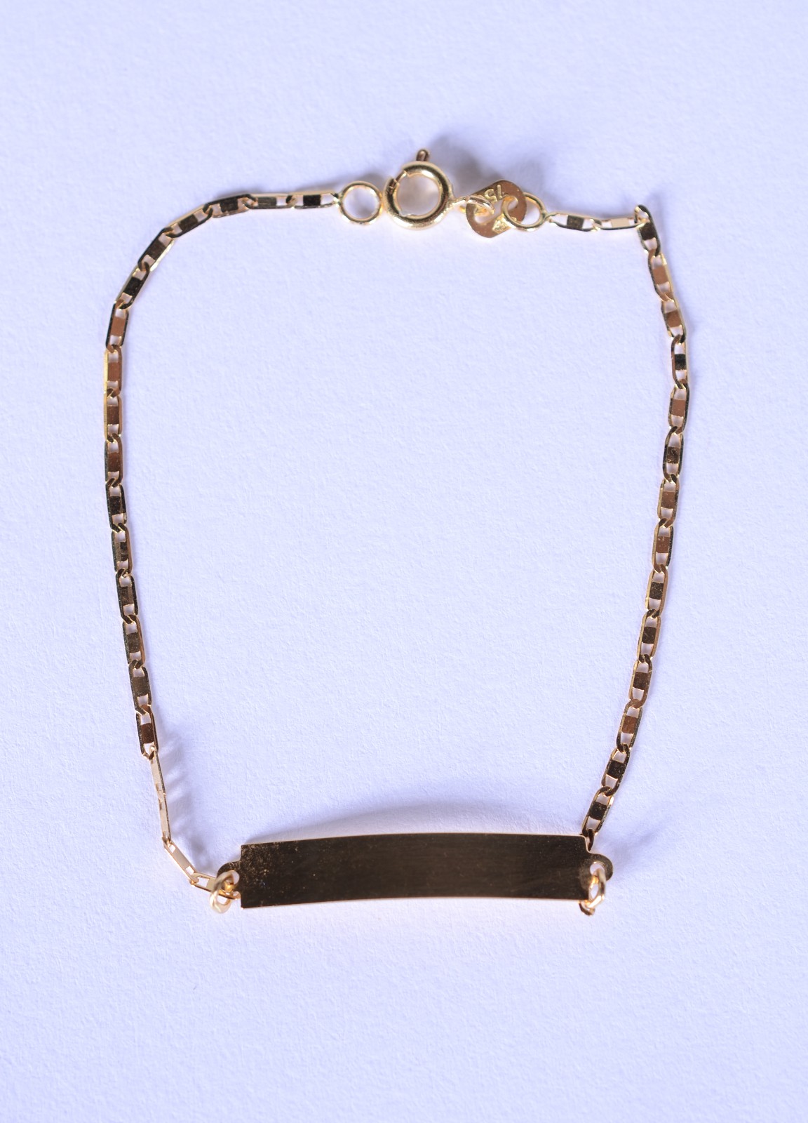 Pulseira de criança de ouro 18 k., contraste 750 mls com placa para... - foto 2 de 4