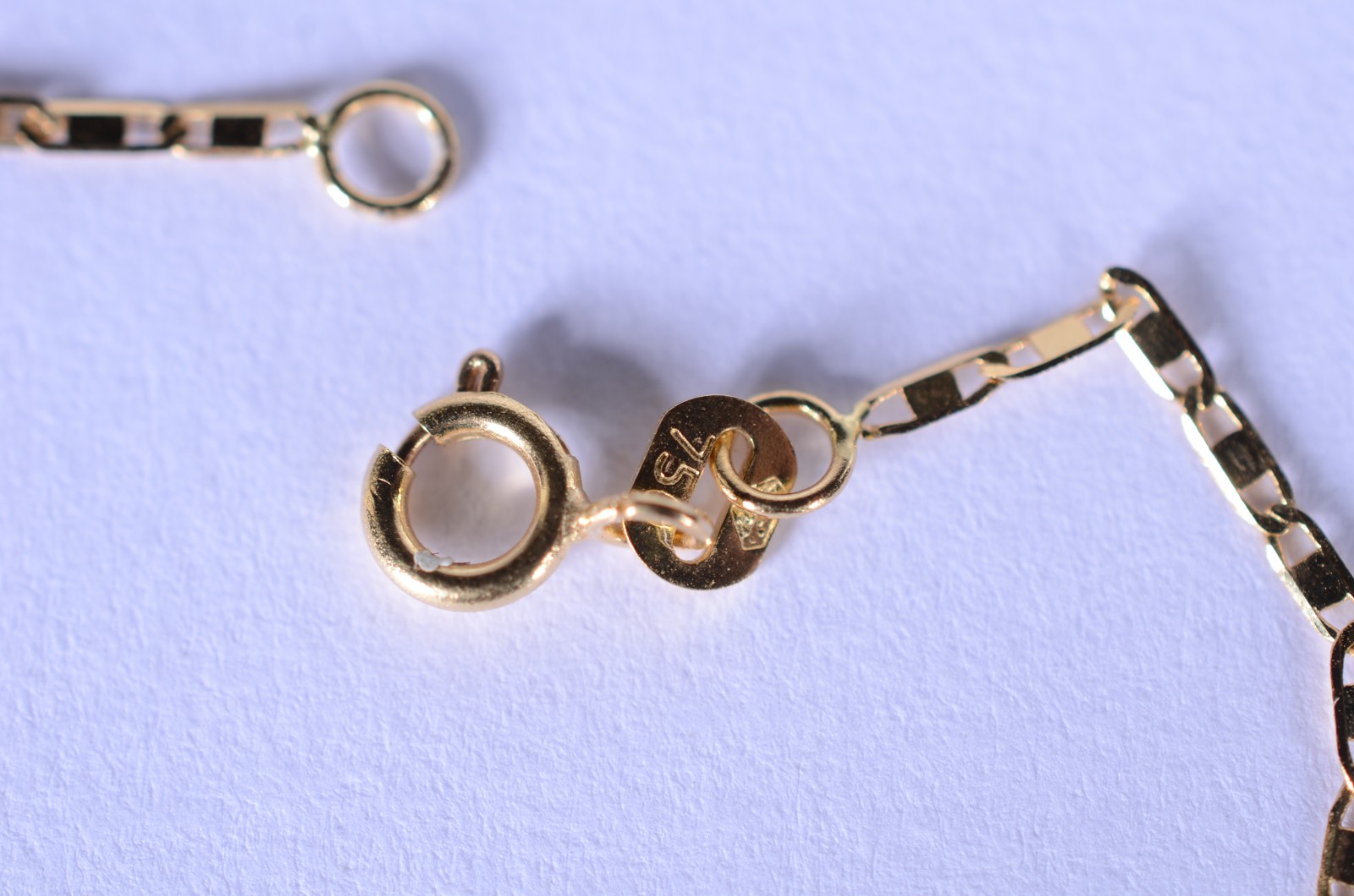 Pulseira de criança de ouro 18 k., contraste 750 mls com placa para... - foto 3 de 4