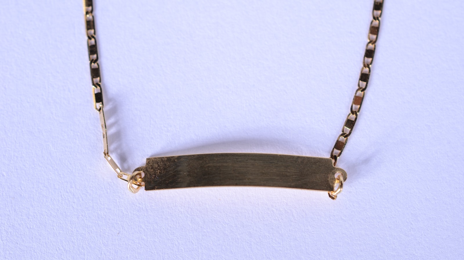 Pulseira de criança de ouro 18 k., contraste 750 mls com placa para... - foto 1 de 4