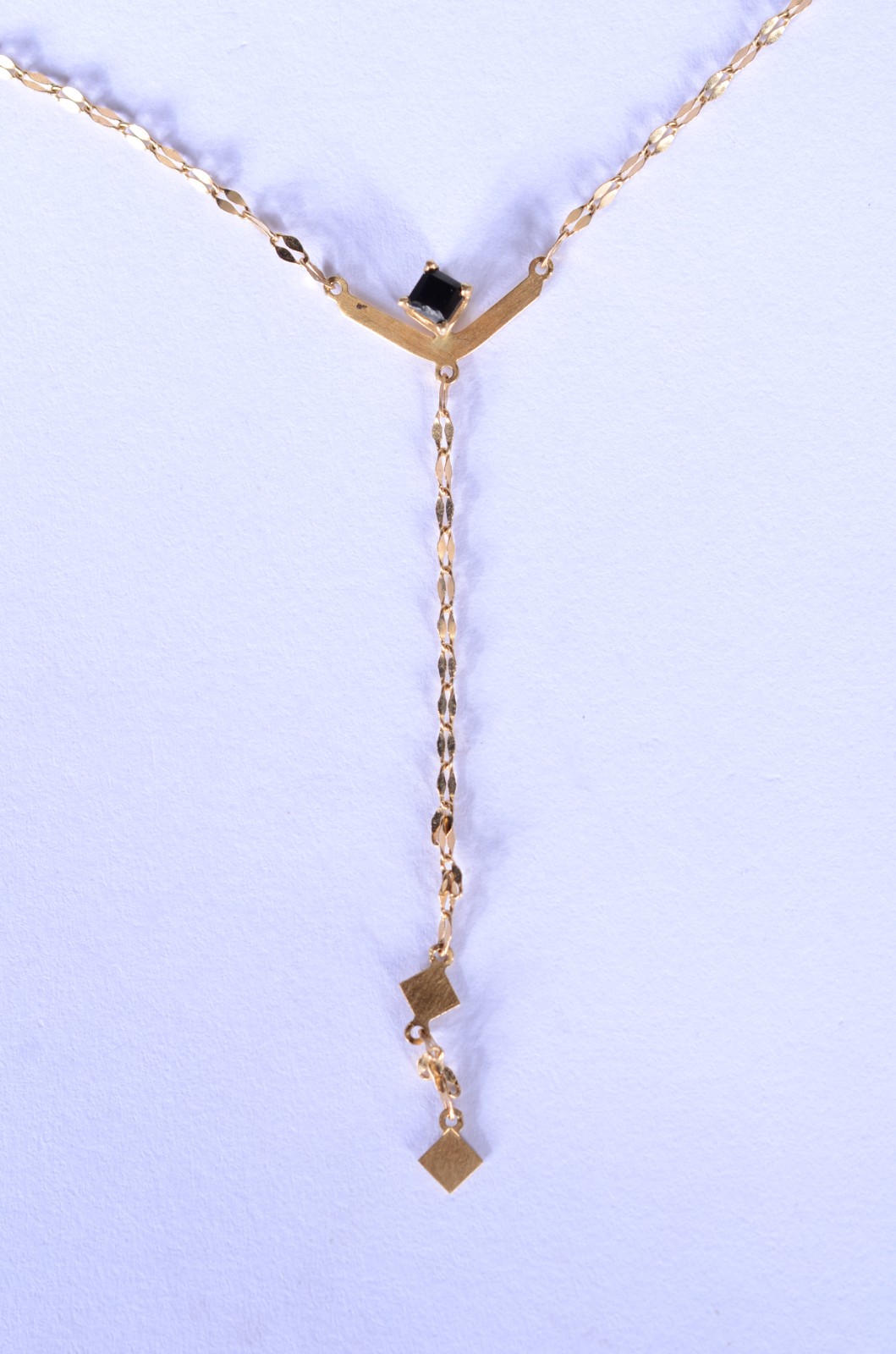 Colar de ouro 18 k., contraste 750 mls com pendente de pedra azul... - foto 3 de 10