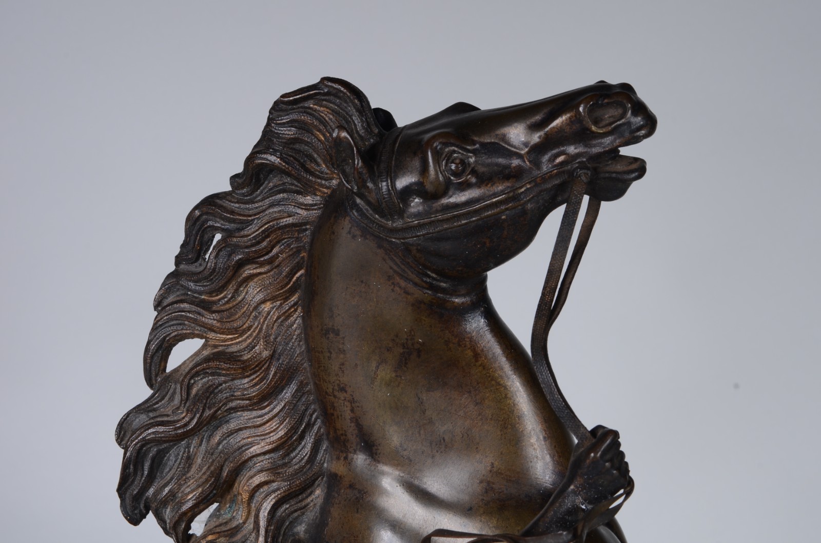 Grupo escultórico de bronze representando figura com cavalo, assinado... - foto 5 de 7