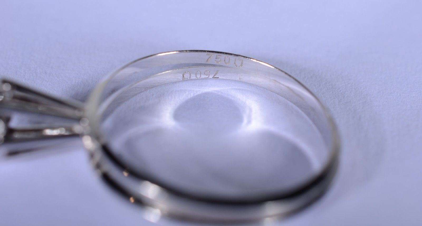 Anel feitio chuveiro de ouro branco, contraste 750 mls, aros duplos e... - foto 4 de 8