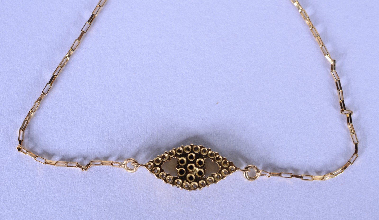 Colar com pendente Olho grego de ouro 18 k., contraste 750 mls. (Por... - foto 3 de 5