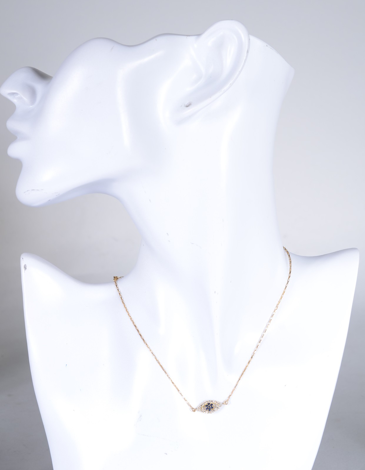 Colar com pendente Olho grego de ouro 18 k., contraste 750 mls. (Por... - foto 5 de 5