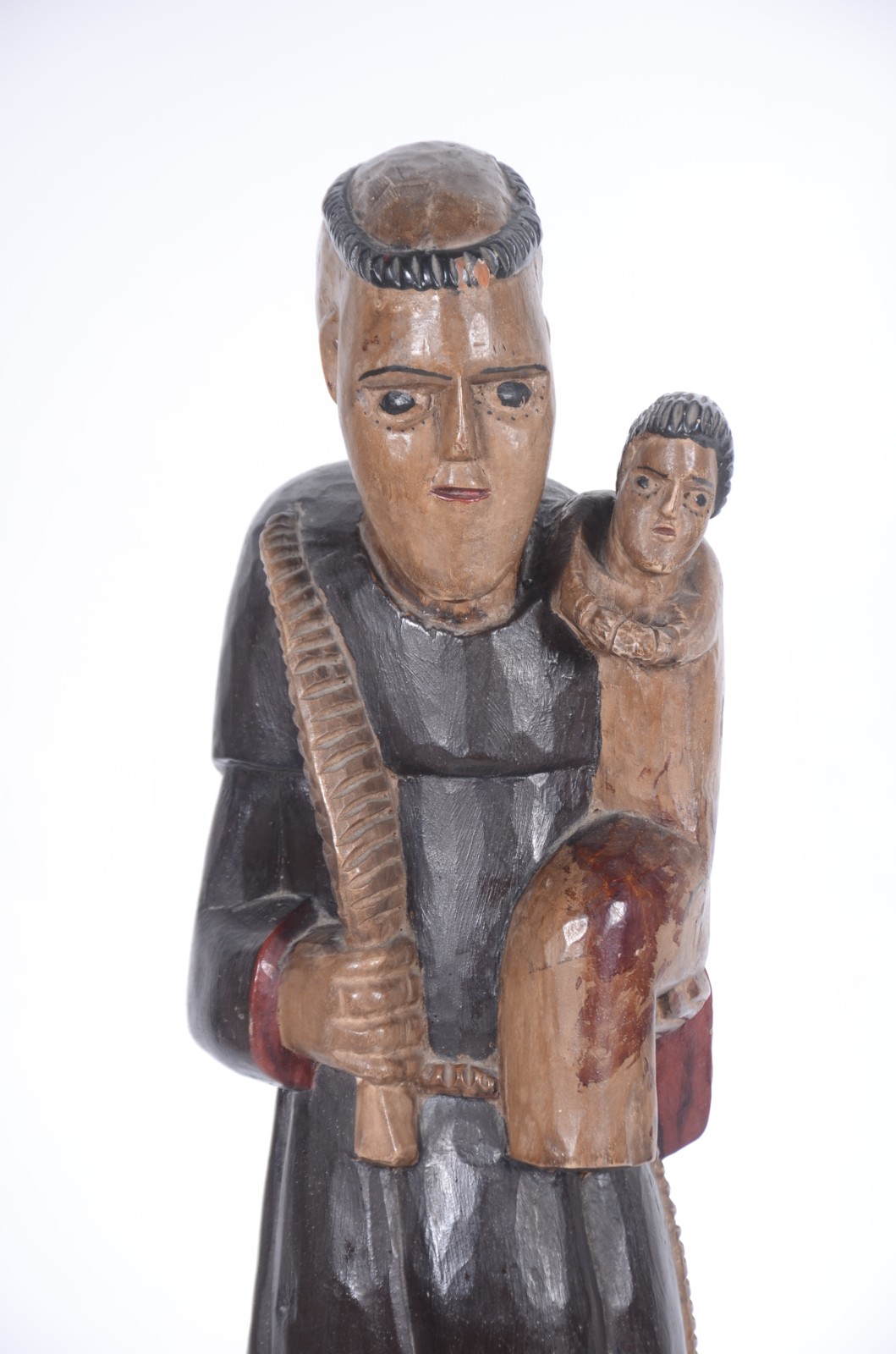 Santo Antonio com Menino - Imagem de madeira entalhada e policromada. - foto 3 de 8