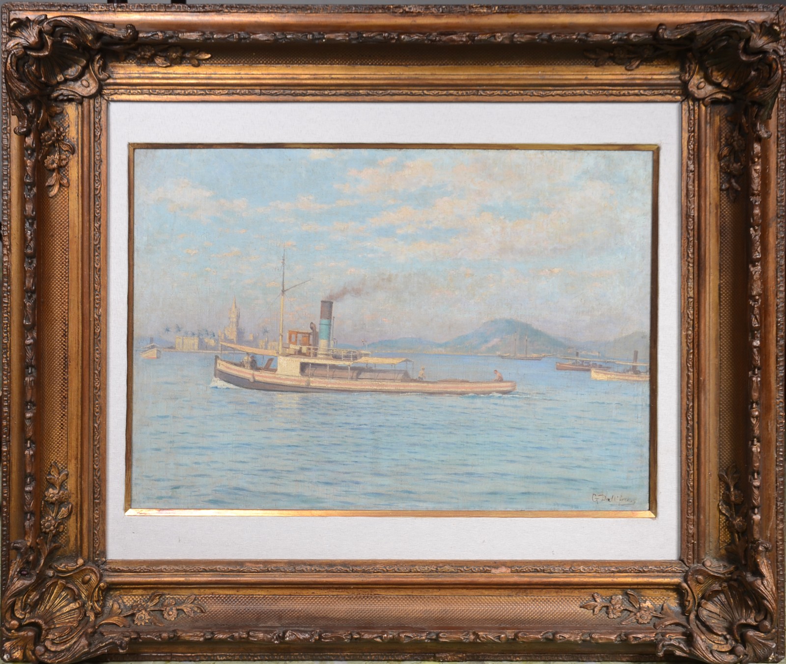 Gustavo Dall'Ara (1865-1923), Barcos na Baía de Guanabara com Ilha Fiscal ao fundo - foto 2 de 6