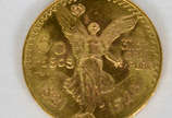 Grande moeda MEXICANA de  ouro  18 ct . Inscriç... - Grande moeda MEXICANA de  ouro  18 ct . Inscrições  50 pesos - 37,5 g  oro puro. 1821/1945