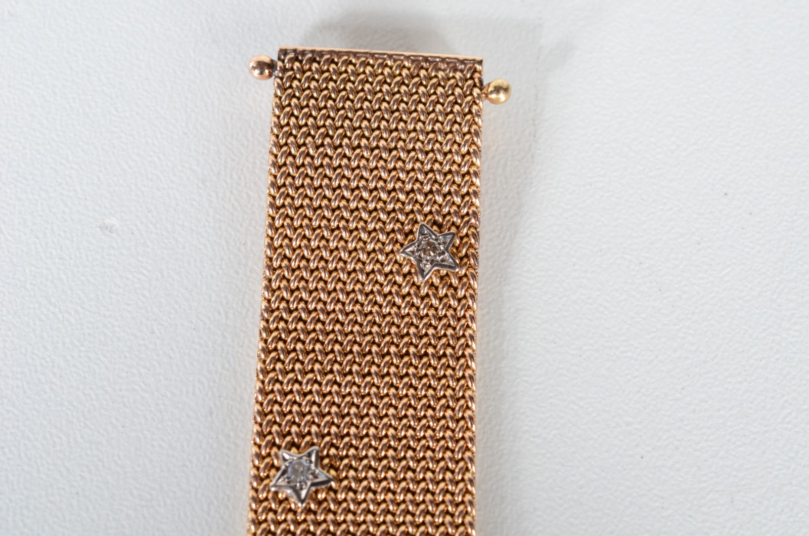 Pulseira de ouro 18 k., contraste 750 mls com estrelas e brilhantes... - foto 2 de 10