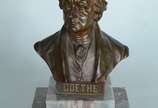 Hans Muller (Austria, 1873-1937),  - Busto de bronze representando Goethe, base de mármore, assinado H. Muller.