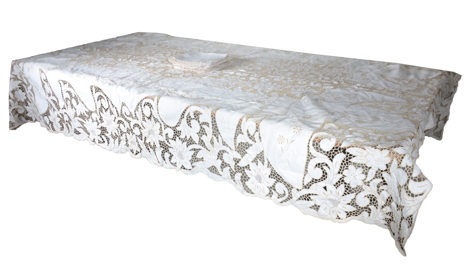 Toalha de mesa portuguesa da Ilha da Madeira de linho com bordados... - foto 2 de 11