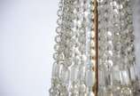 Lustre de bronze, estilo Império com contas de ... - Lustre de bronze, estilo Império com contas de cristal lapidada.
