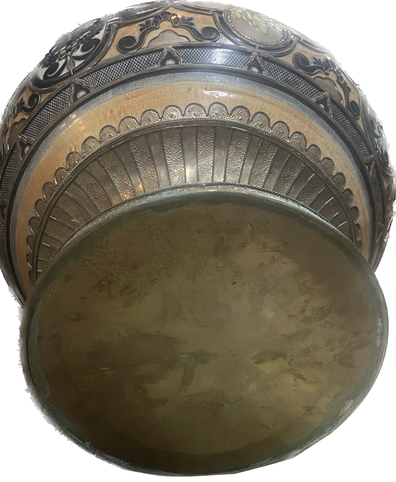 Grande cachepot de cerâmica mexicana, decorado com anjos musicistas... - foto 11 de 11