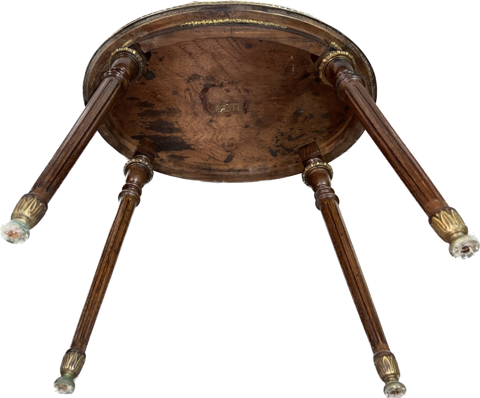 Mesa de madeira nobre, estilo francês, feitio oval com tampo... - foto 7 de 8