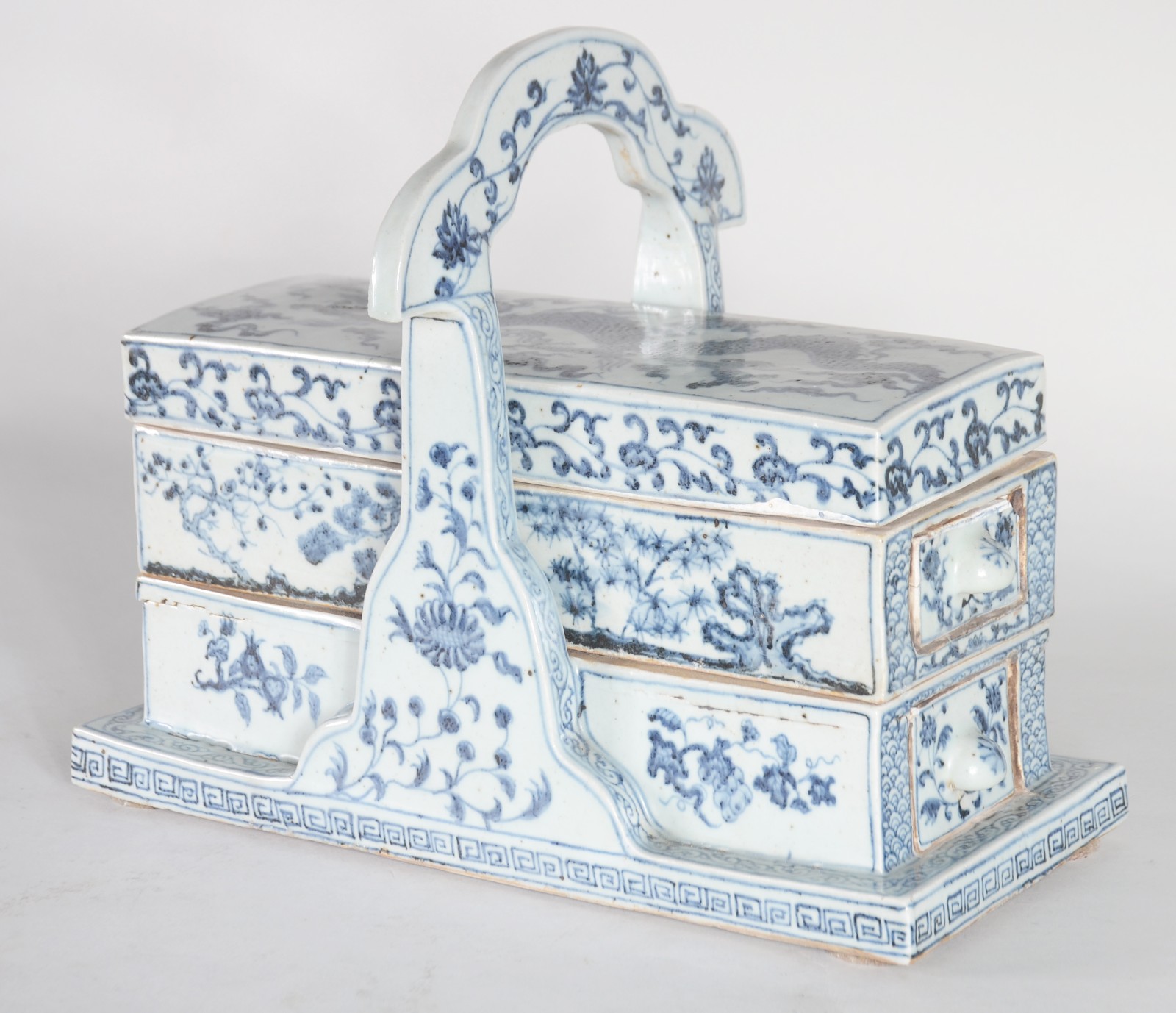 Original e raro conjunto em porcelana chinesa para incenso, decorado... - foto 1 de 11