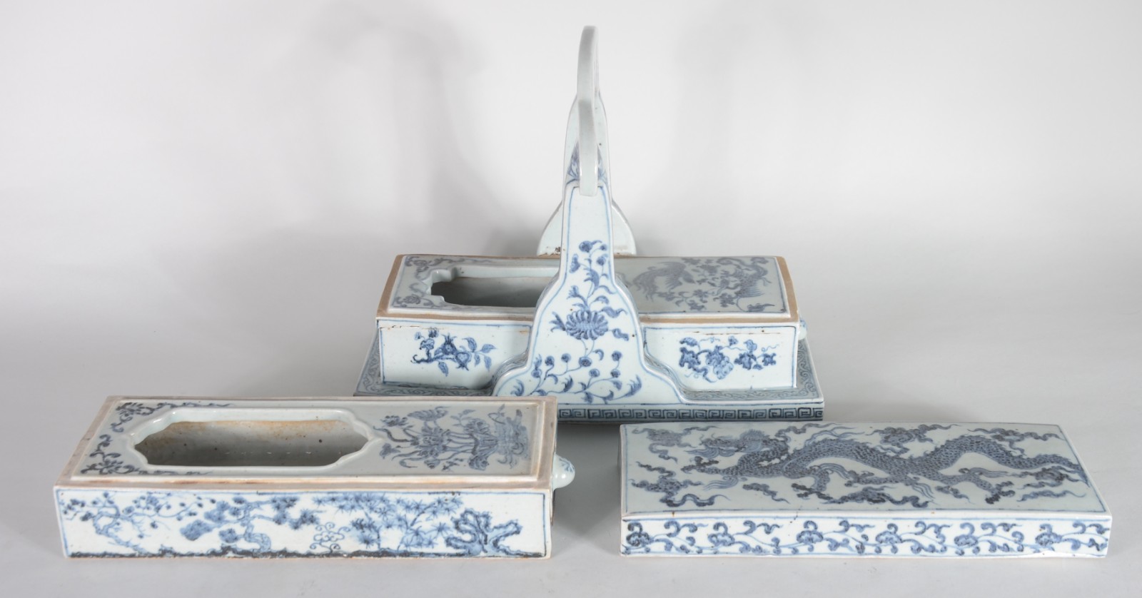 Original e raro conjunto em porcelana chinesa para incenso, decorado... - foto 3 de 11
