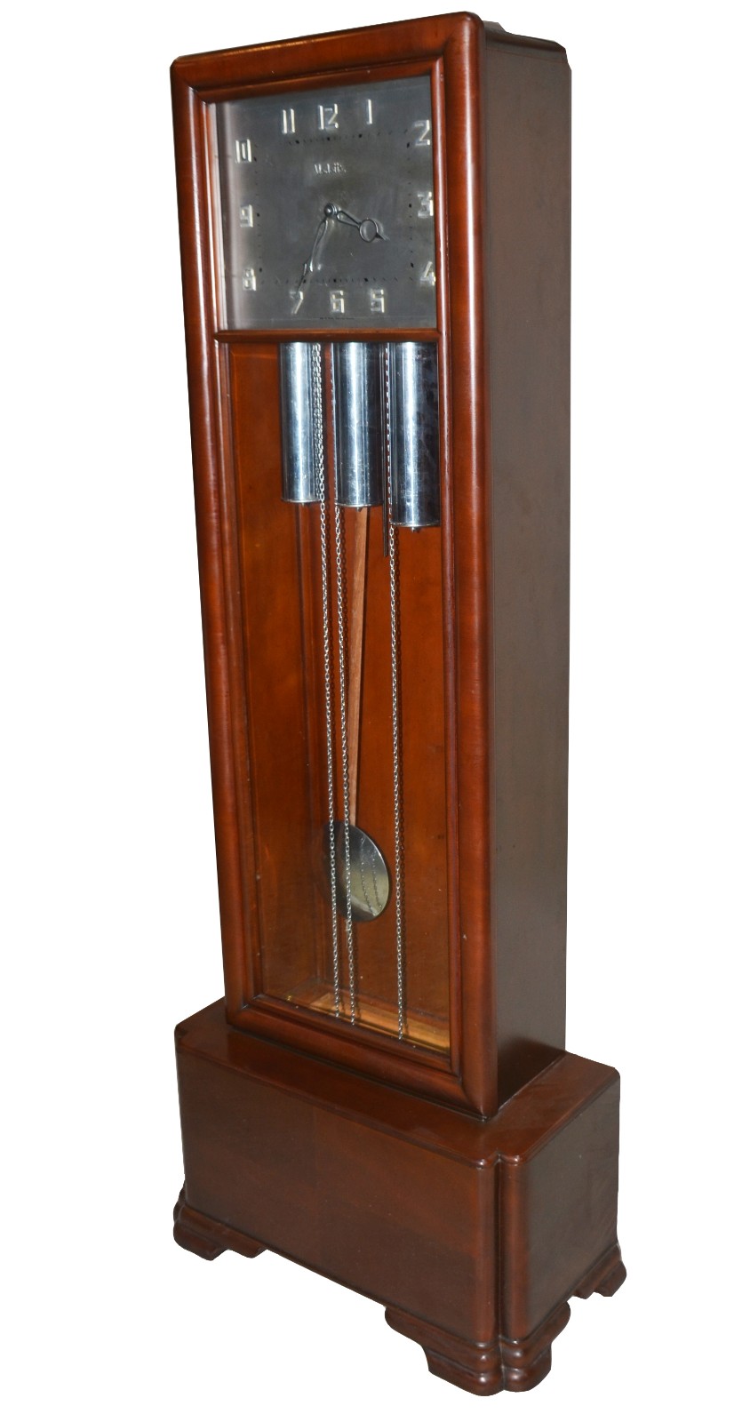 Relógio carrilhão frances de coluna, ART DECO, mostrador de metal e... - foto 1 de 9