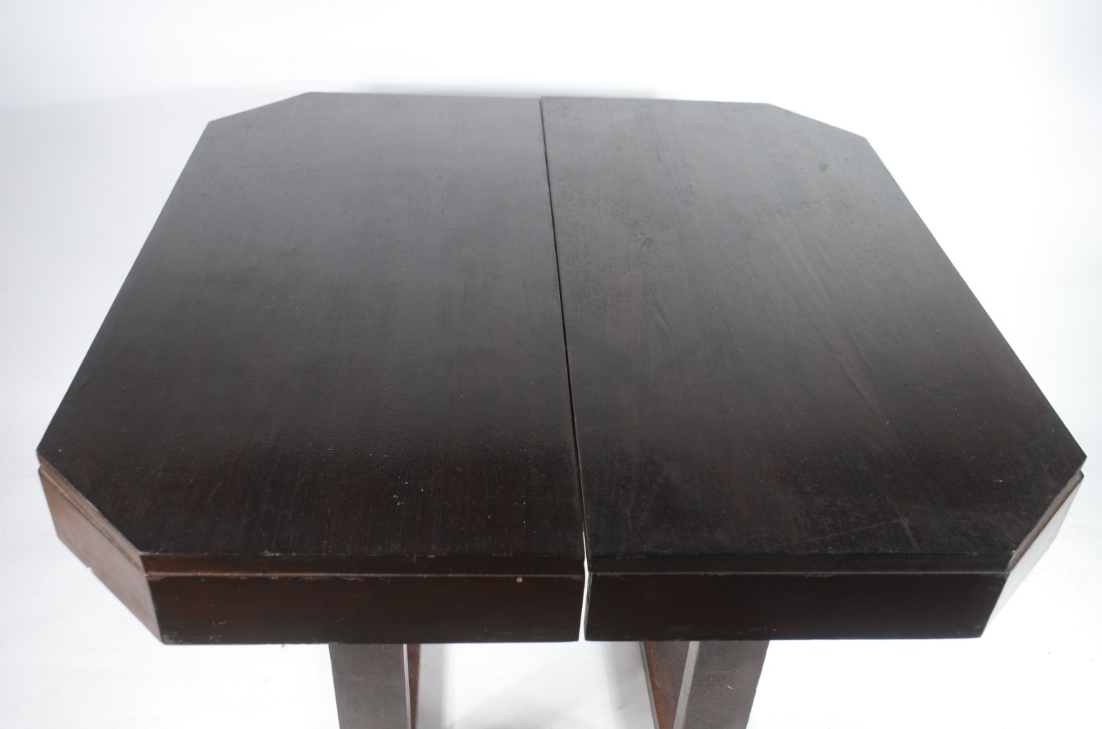 Mesa de jantar de madeira nobre, estilo Art Deco, 2 tábuas extensoras... - foto 3 de 10