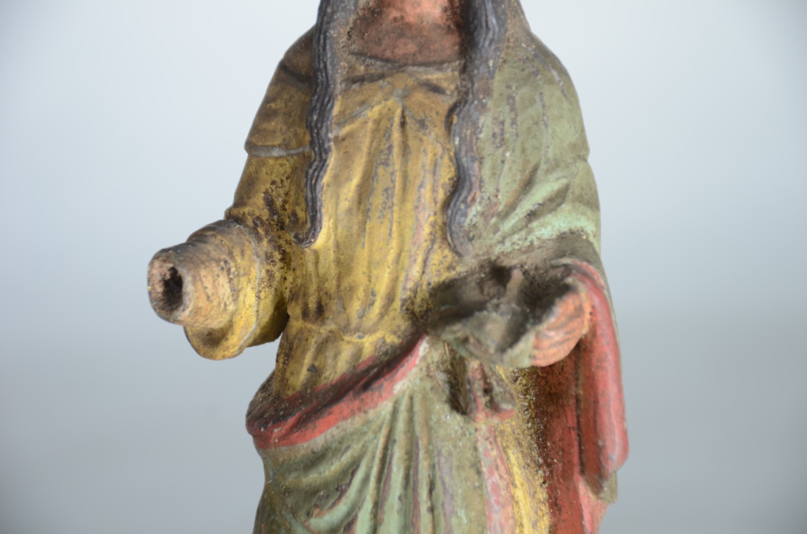 São José com menino e Santa - Duas imagens de madeira entalhada e... - foto 7 de 9