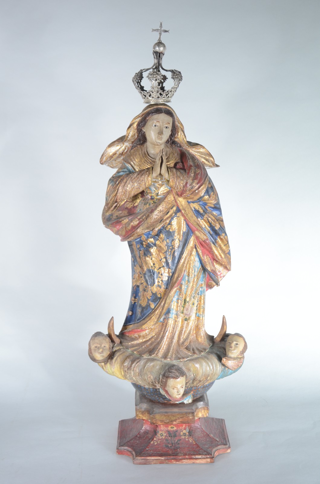 Nossa Senhora da Conceição - Imagem de madeira policromada e dourada... - foto 1 de 7
