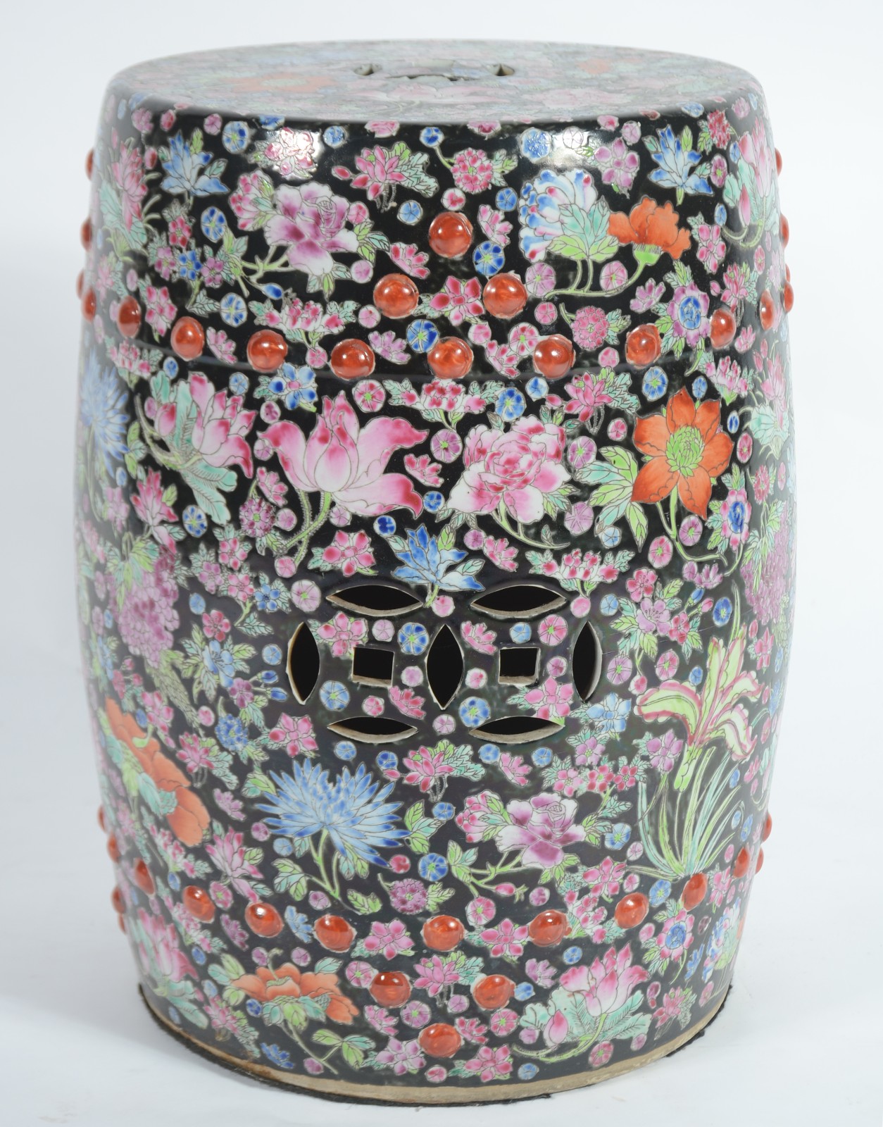 Seat garden de porcelana decoração floral em policromia sobre fundo... - foto 1 de 7