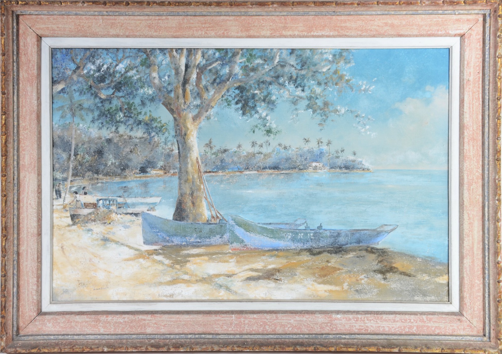 Georges Wambach (1901-1965), Paisagem com Marinha e barcos - foto 2 de 4