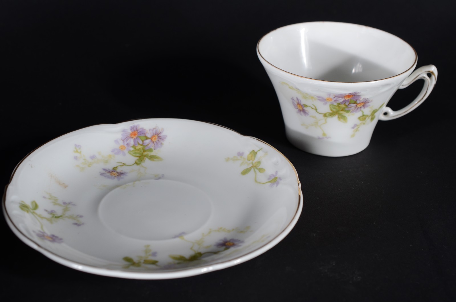 Conjunto com 10 xícaras de chá com pires de porcelana alemã R. C... - foto 4 de 6