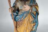 G. ALVES,  - Imagem sacra de madeira entalhada e policromada, assinada na base.